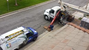 Comfort Time setting up a crane