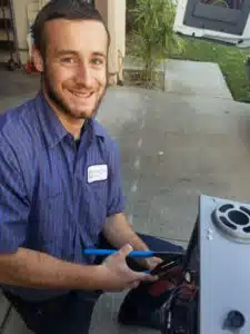 Kevin working on a furnace