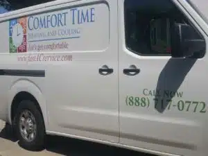 One of our beautiful air conditioning and heating repair trucks servicing Whittier California
