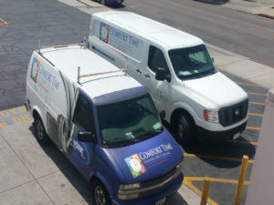 Comfort Time Heating and Cooling Service and repair trucks deployed in Whittier CA