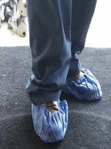 Comfort Time always wears shoe covers when entering your home to protect your floors