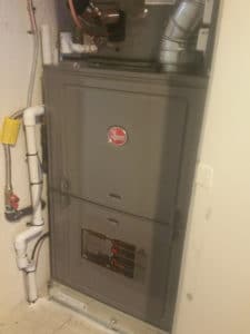 New Rheem Furnace closet installation