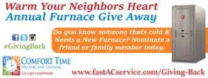 Comfort Time Free Furnace Giveaway - Nominate someone in need