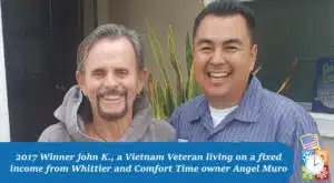 John K. winner of last year's furnish giveaway as well as air Angel Muro the owner of Comfort Time