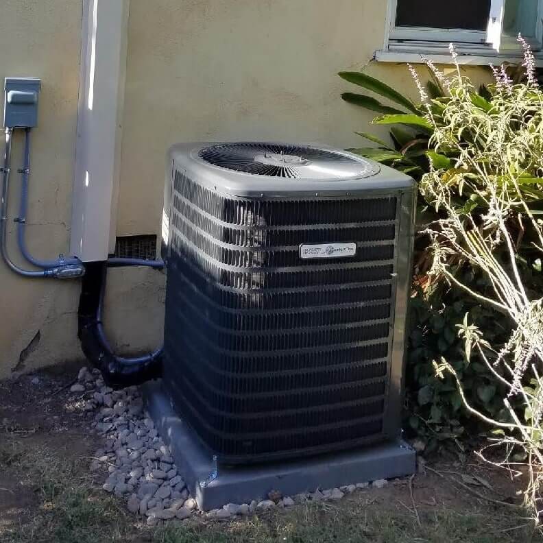 install picture HVAC Condenser install