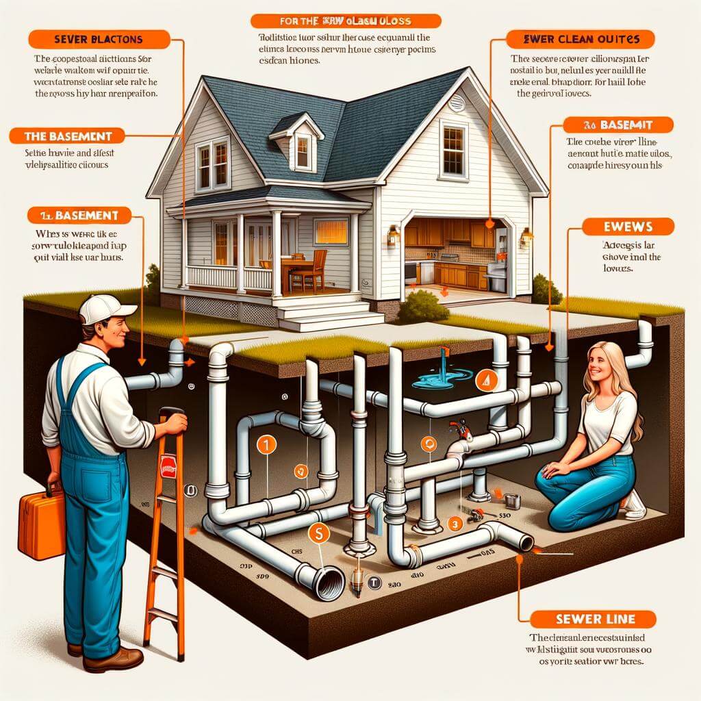 A diagram showing the different parts of a home's plumbing system.